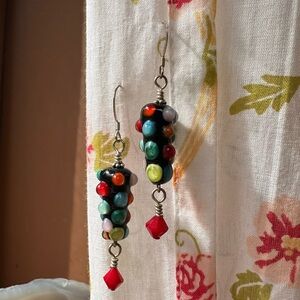 Handmade • Carnival Themed Class Bead Drop Earrings